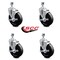 Service Caster 5 Inch Soft Rubber Wheel Swivel 3/8 Inch Threaded Stem Caster Set with Brake SCC SCC-TS20S514-SRS-TLB-381615-4 - alternate 4